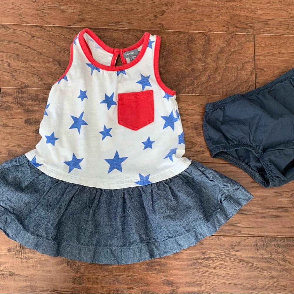 Baby Gap red/white/blue Star Dress Set